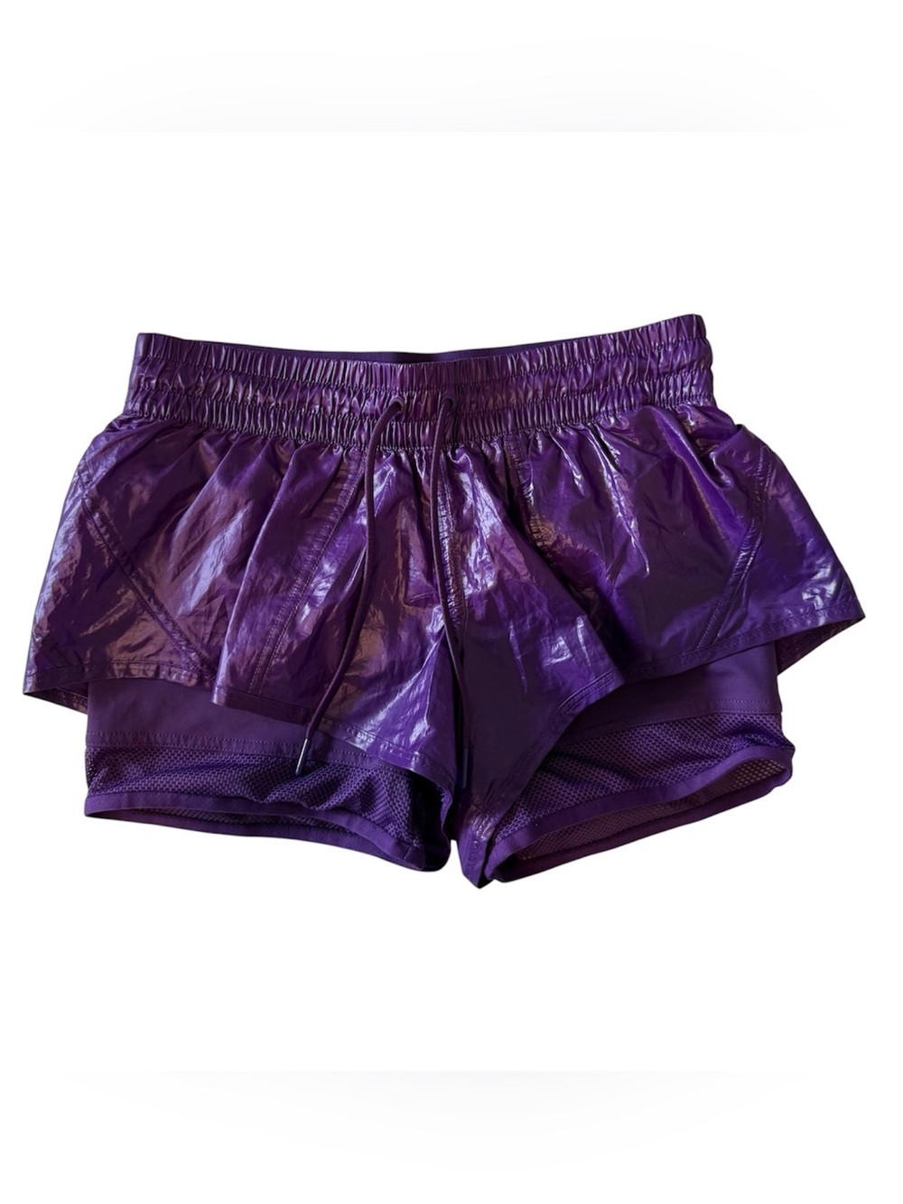 adidas Shiny Purple Athletic Shorts with Built-In Liner